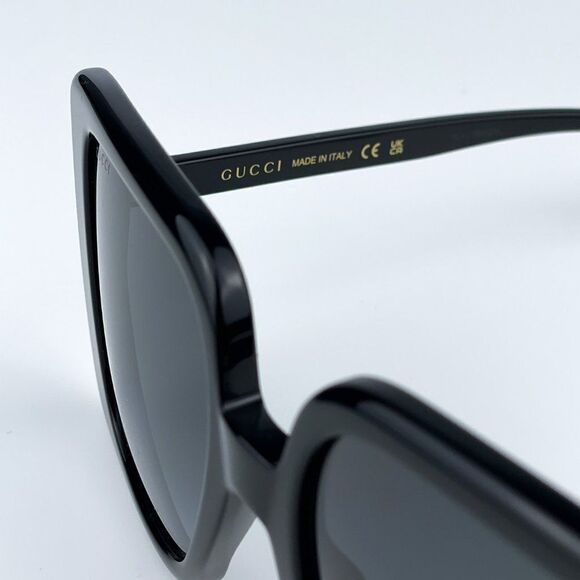 NEW Gucci GG1314S 001 Black Dark Grey Oversized Square Women Sunglasses - Picture 8 of 11